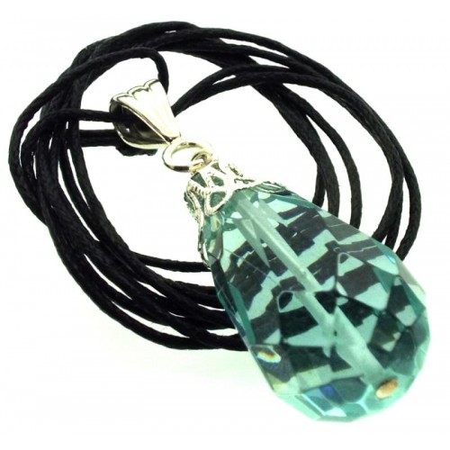 Blue Obsidian Gemstone Teardrop Pendant